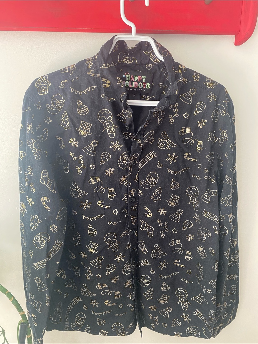 Happy Holidays Urban Heritage Button Shirt Unisex Clothes
